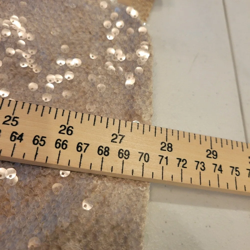Lulus Sequin Blazer Jacket Womens Small Champagne Gold Ruched Sleeve Party - Picture 10 of 16